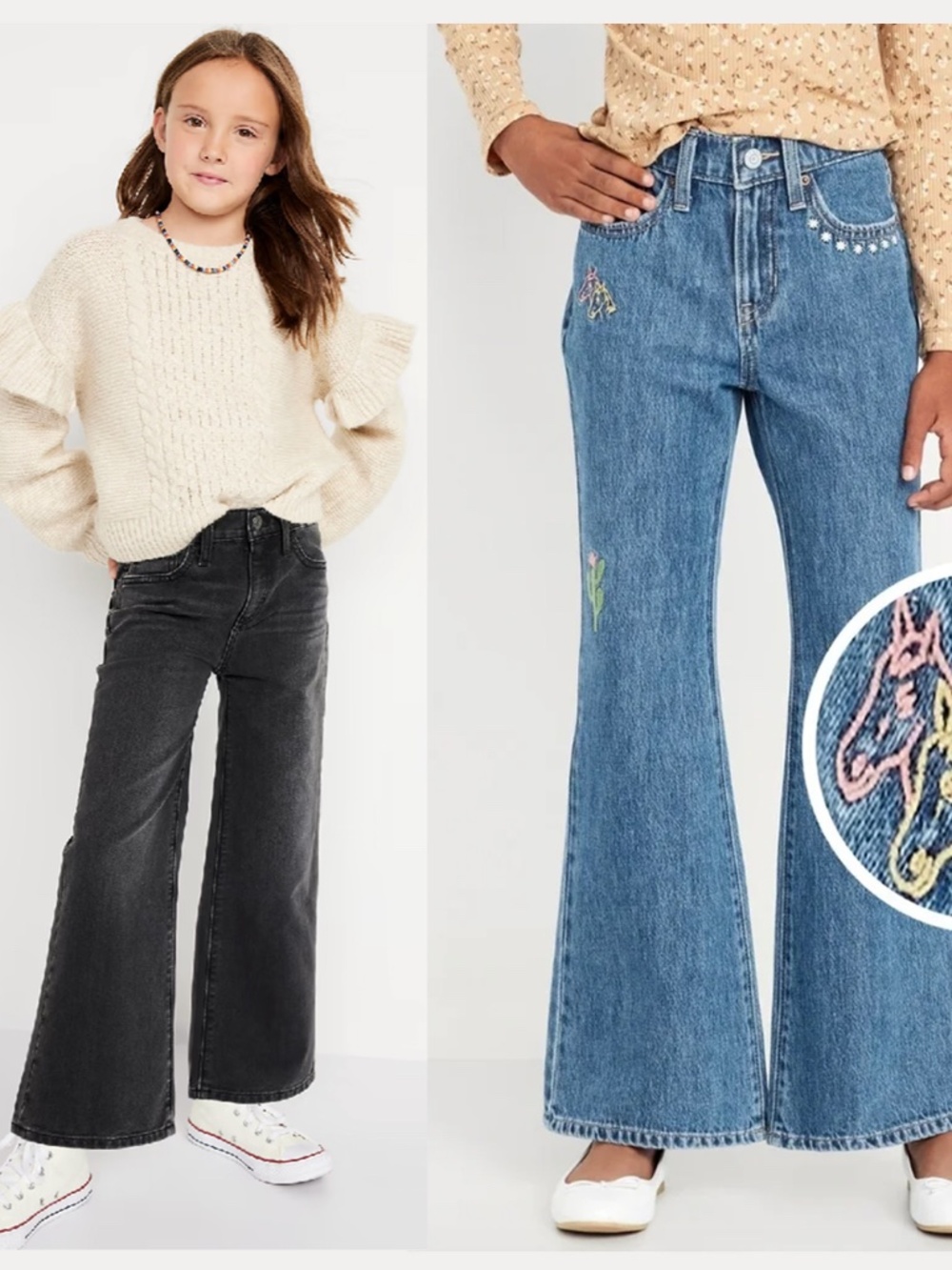Old Navy High-Waisted Baggy Jeans Girls Size 12 Bundle